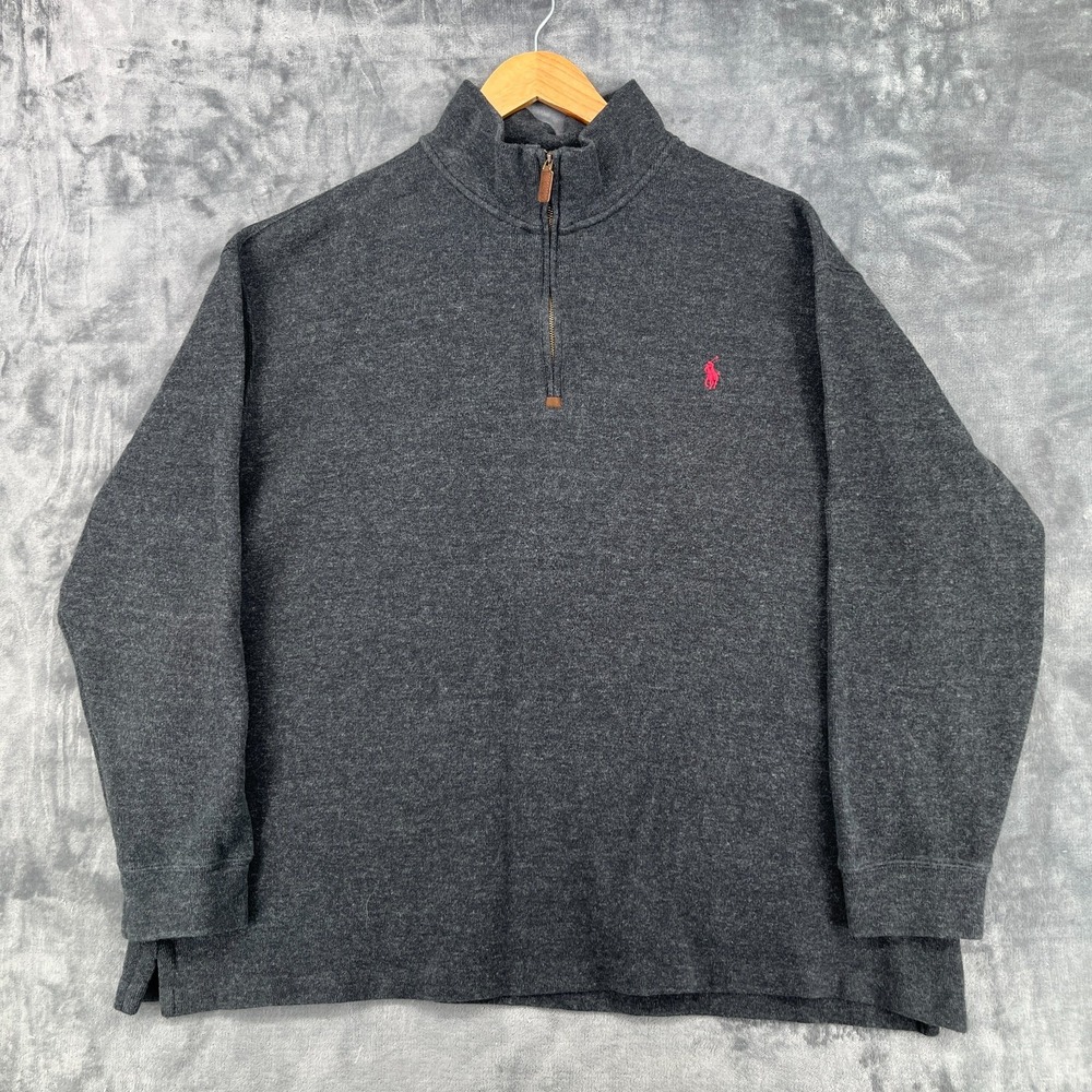 Polo Ralph Lauren 1/4 Zip Sweatshirt Men's 3XLB Dark Gray Big & Tall Excellent